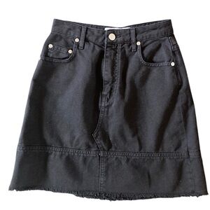MSGM Milano Denim Mini Skirt in Black Made in Italy